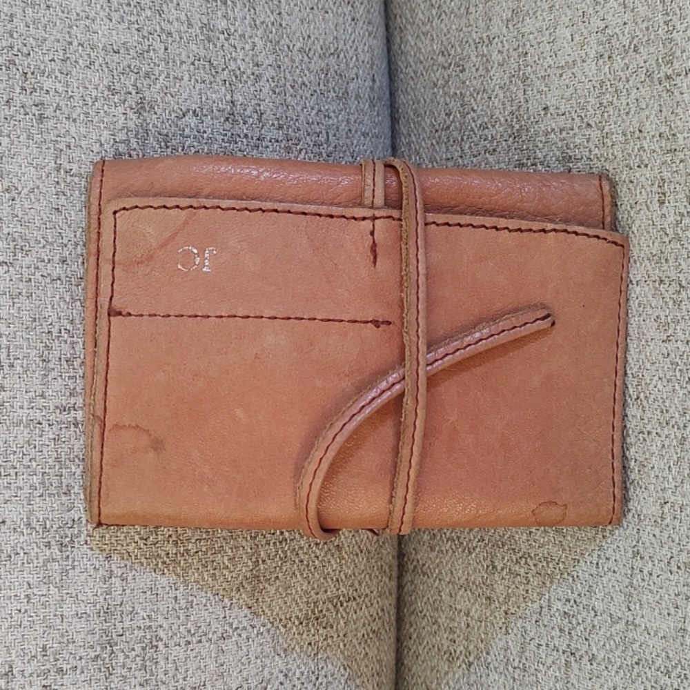 Mark & Graham Natural Tan Leather Charger Roll-up *Initial JC* Soft Leather
